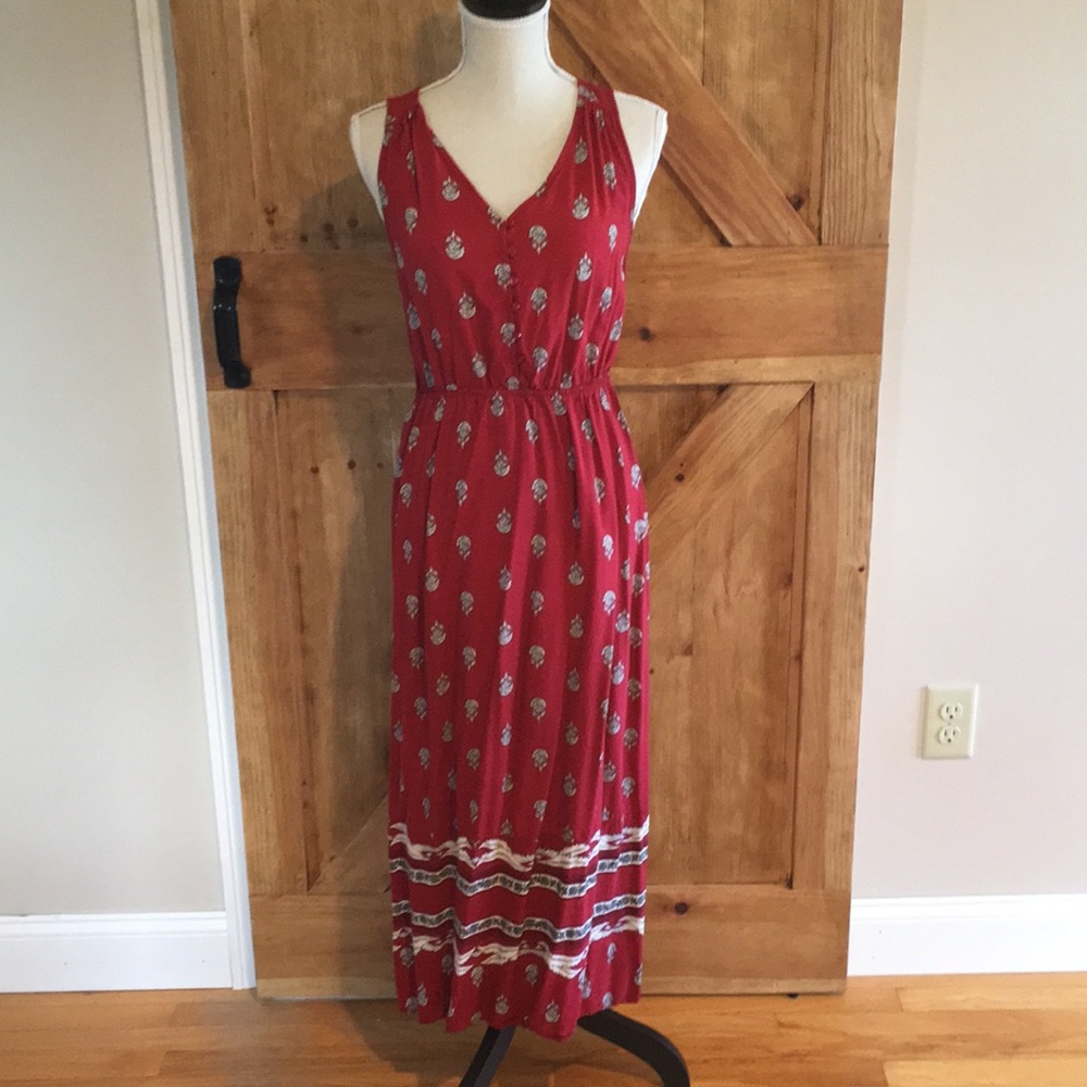 Red patterned maxi